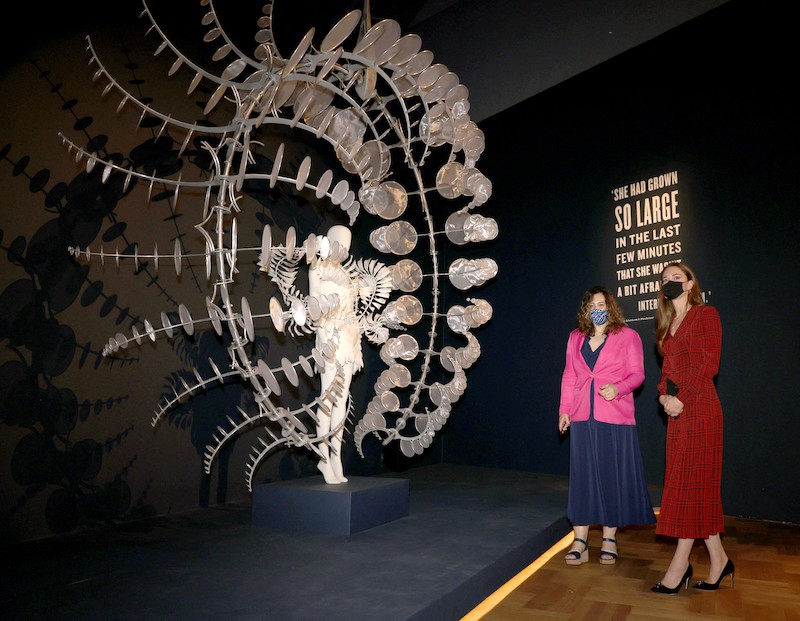 Catherine, Duchess of Cambridge, talks with curator Kate Bailey as she is shown exhibits in the 'Alice: Curiouser and Curiouser' exhibition during her visit to the Victoria and Albert (V&A) museum in London on May 19, 2021. u00e2u20acu201d AFP pic