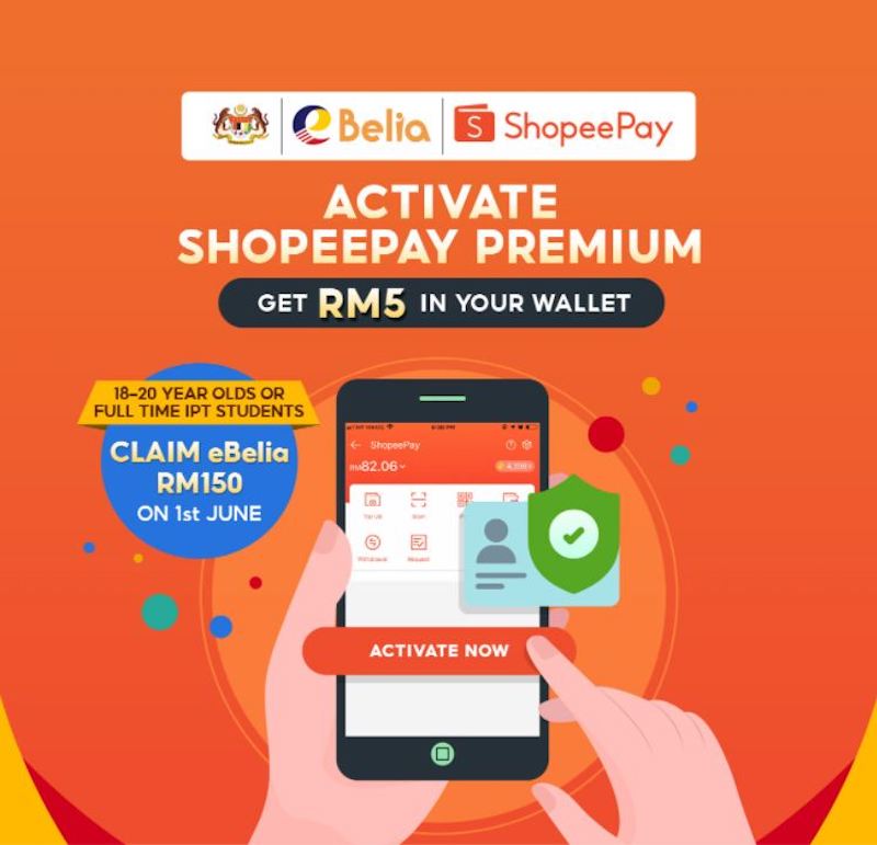 Eligible users can activate their ShopeePay account from today to receive a bonus RM5 credit. — Picture courtesy of Shopee