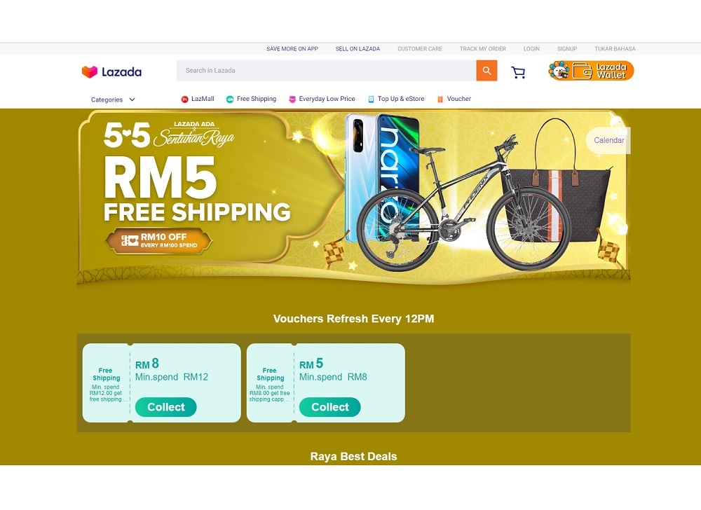  Lazada is giving away additional discounts to help customers stretch their ringgit this Raya. u00e2u20acu201d Screen capture via Lazada website