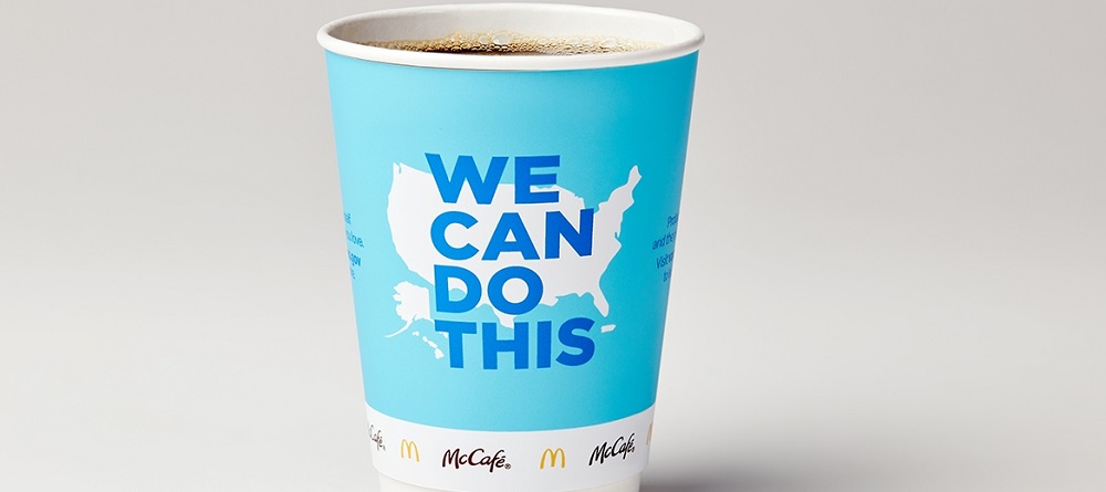 The new coffee cups will encourage Americans to learn more about Covid-19 vaccines and how they can keep us safe. u00e2u20acu201d Screen capture via McDonaldu00e2u20acu2122s USA website