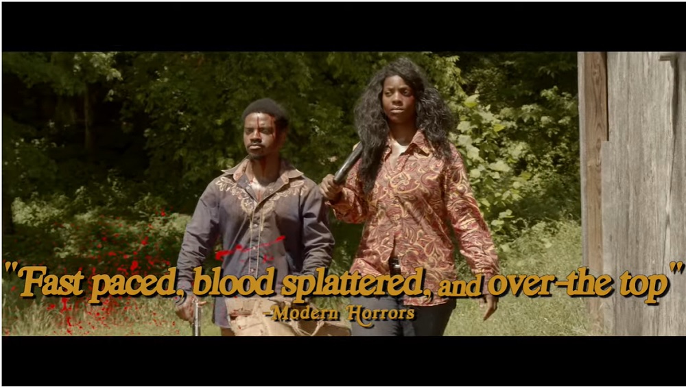What ‘Death Ranch’ may lack in polish and subtlety, it more than makes up with its energy, enthusiasm, and all-round commitment to graphically show its splatter elements using practical effects. — Screen capture via YouTube