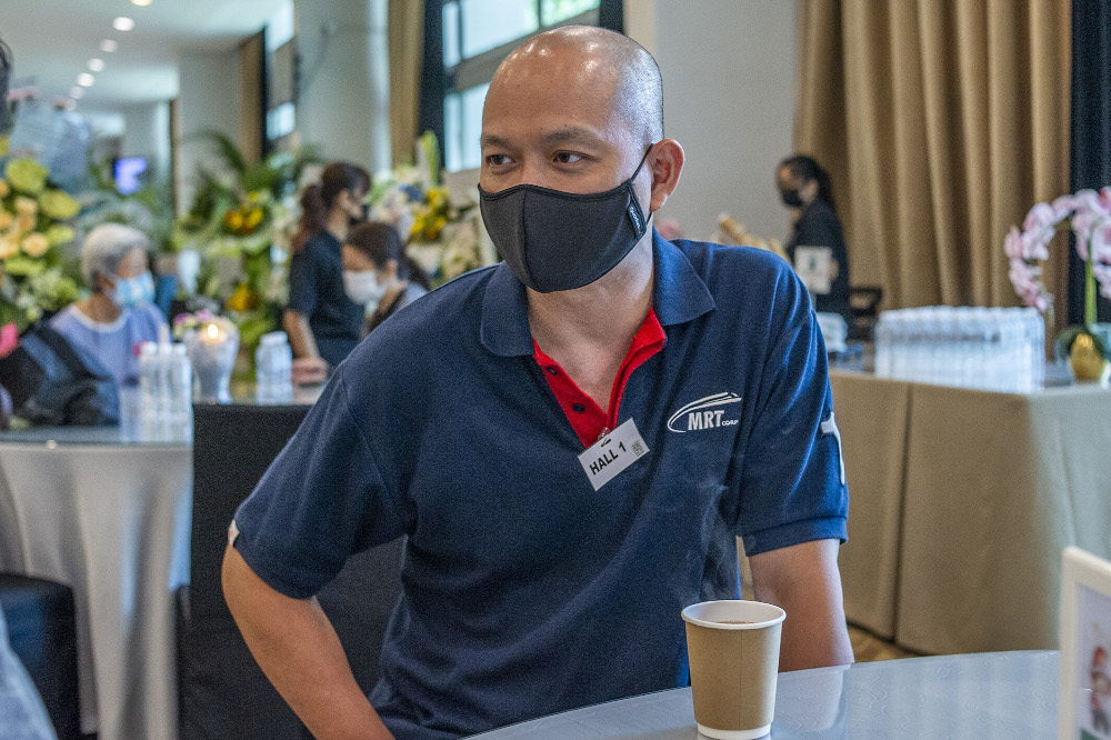 Bangi MP Ong Kian Ming speaks to Malay Mail after paying his final respects to Datuk Wong Sai Wan at the Xiao En centre in Kuala Lumpur May 16, 2021. u00e2u20acu201d Picture by Shafwan Zaidon