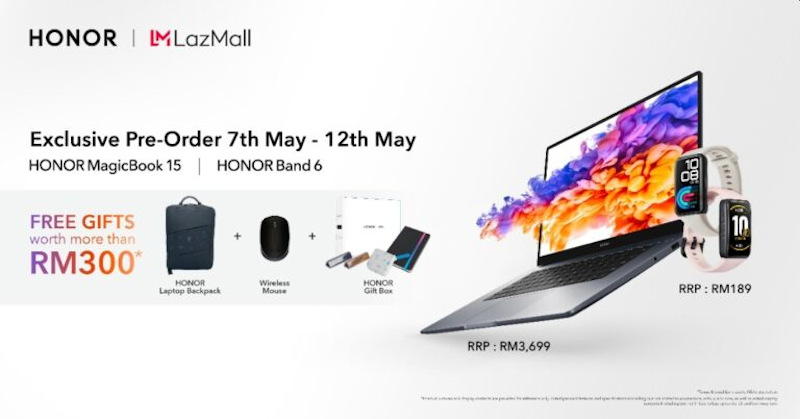 Honor Malaysia has announced the arrival of its MagicBook 15 laptop and its Honor Band 6 fitness band. u00e2u20acu201d SoyaCincau pic