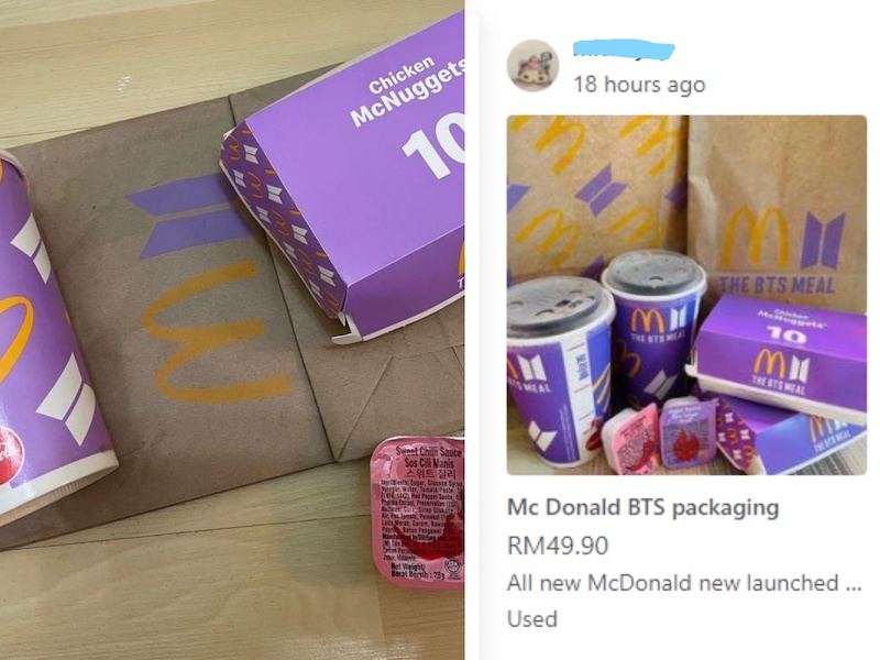 Local sellers are already reselling empty packages of the set meal on several online shopping platforms. u00e2u20acu201d Screenshot from Carousell