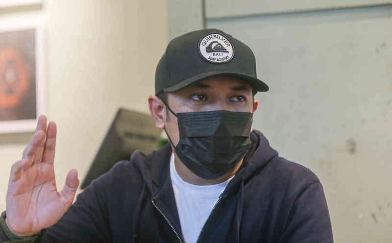 Konda Kondi operator Azril said they decided to have the suspended meal and food bank to help people affected by the Covid-19 pandemic. — Picture by Farhan Najib