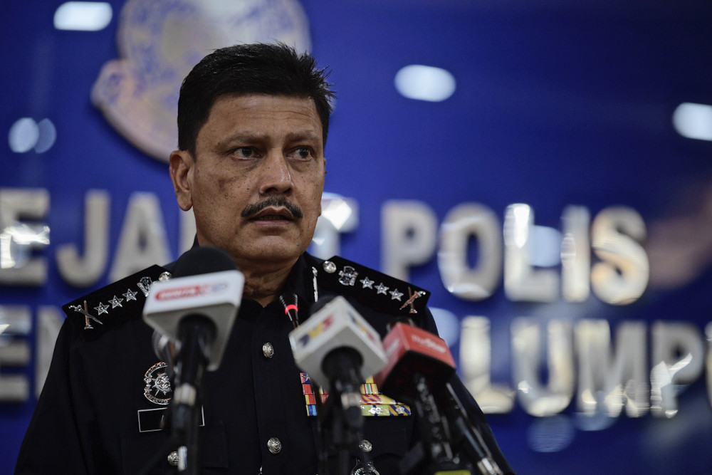 Kuala Lumpur police chief Datuk Azmi Abu Kassim speaks to the media at the Kuala Lumpur Contingent Police Headquarters, May 5, 2021.u00e2u20acu201d Bernama pic 