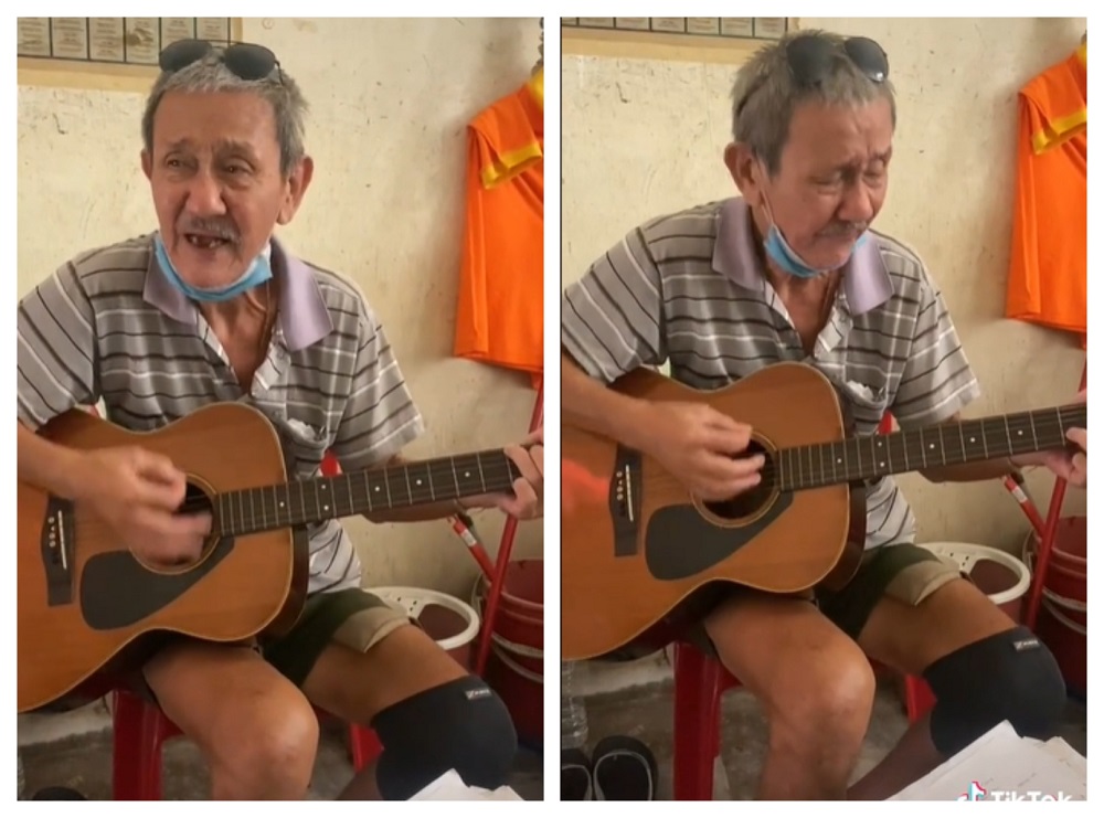 Kuan's video of him strumming to 'Wonderful Tonight' has received online praise. u00e2u20acu2022 Screengrab via TikTok/wan_amyrul