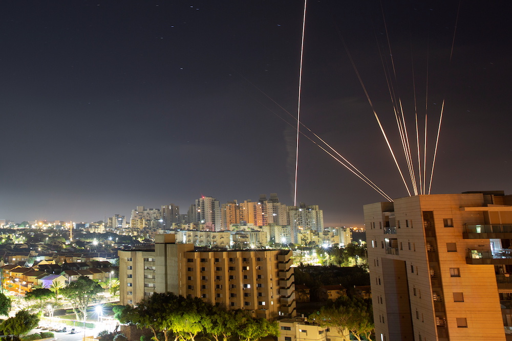 Streaks of lights are seen from Ashkelon as rockets are launched from the Gaza Strip towards Israel, May 15, 2021. u00e2u20acu2022 Reuters pic