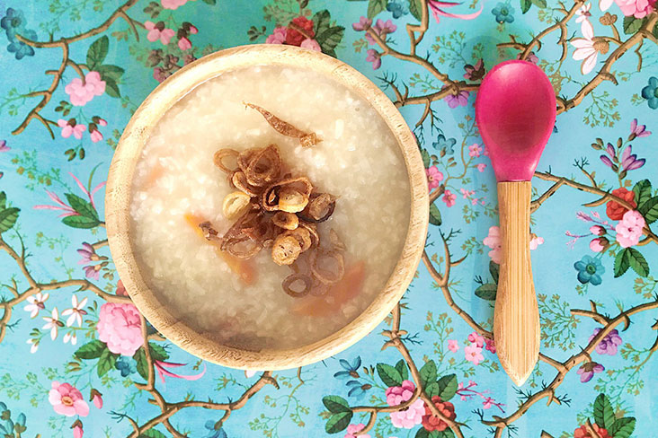 Feeling under the weather? Try chicken bone broth infused porridge.