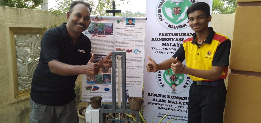 The Enviro Solar Compost Machine is a pot machine that makes biodegradable pots of various sizes. — Picture courtesy of Karthikgesan Santharasekaran