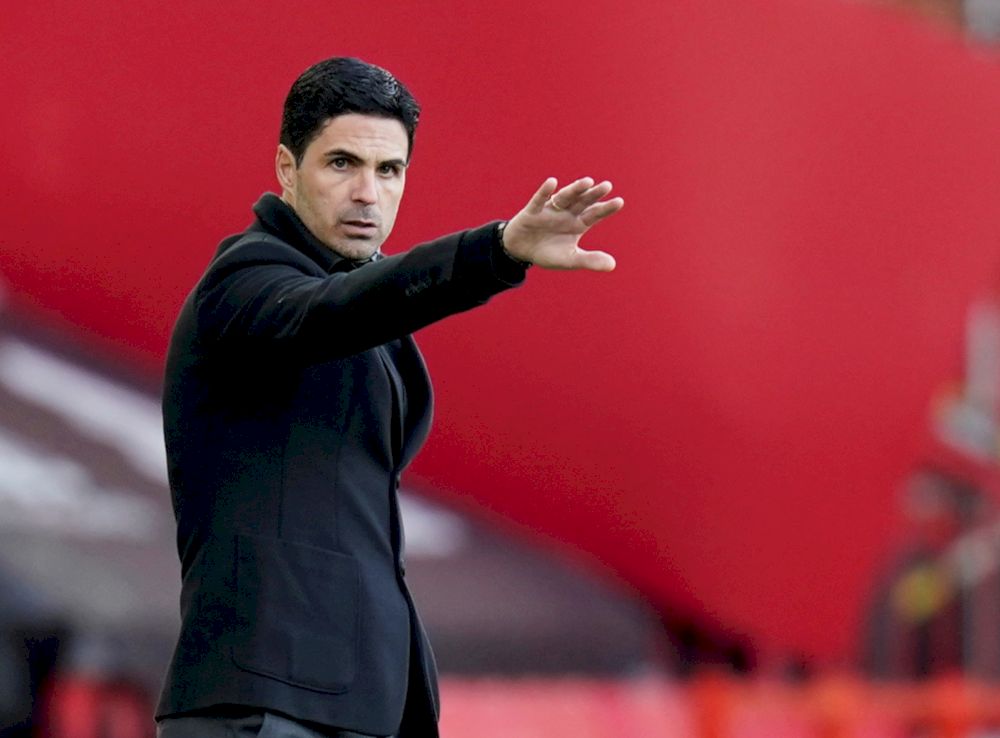 Arsenal manager Mikel Arteta is pictured during the Premier League Sheffield United v Arsenal match at Bramall Lane, Sheffield, April 11, 2021. u00e2u20acu201d Pool picture via Reuters