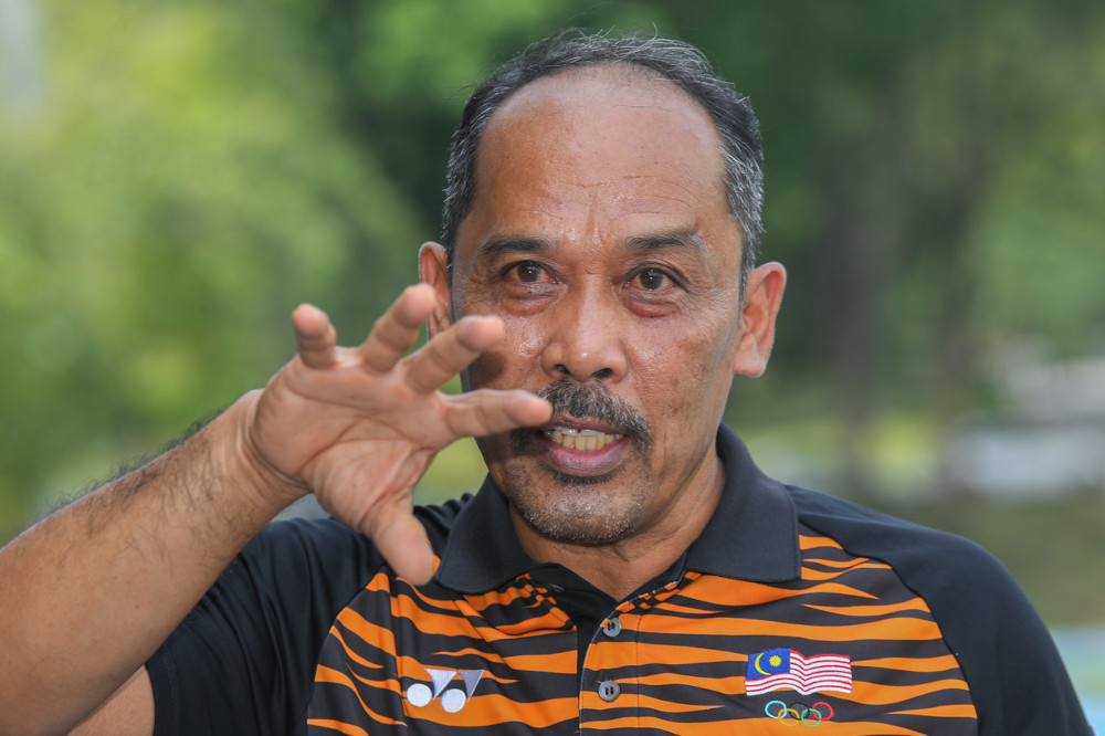 National athletics head coach Mohd Manshahar Abdul Jalil at the National Sports Council Mini Stadium in Bukit Jalil, April 21, 2021. u00e2u20acu201d Bernama pic 
