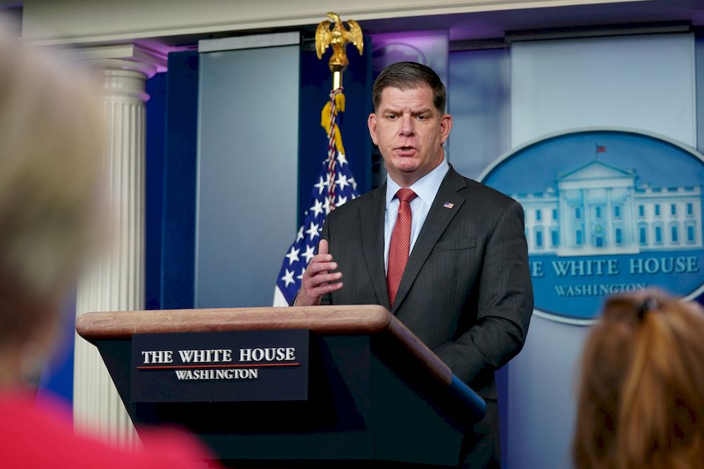 Secretary of Labor Marty Walsh speaks during a news conference at the White House in Washington, US, April 2, 2021. u00e2u20acu201d Reuters pic