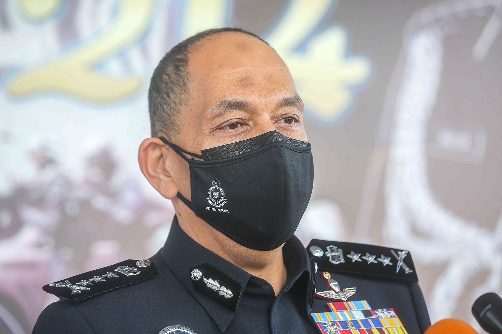 Perak police chief Comm Datuk Mior Faridalathrash Wahid speaks to reporters in Ipoh May 28, 2021. u00e2u20acu2022 Picture by Fahan Najib