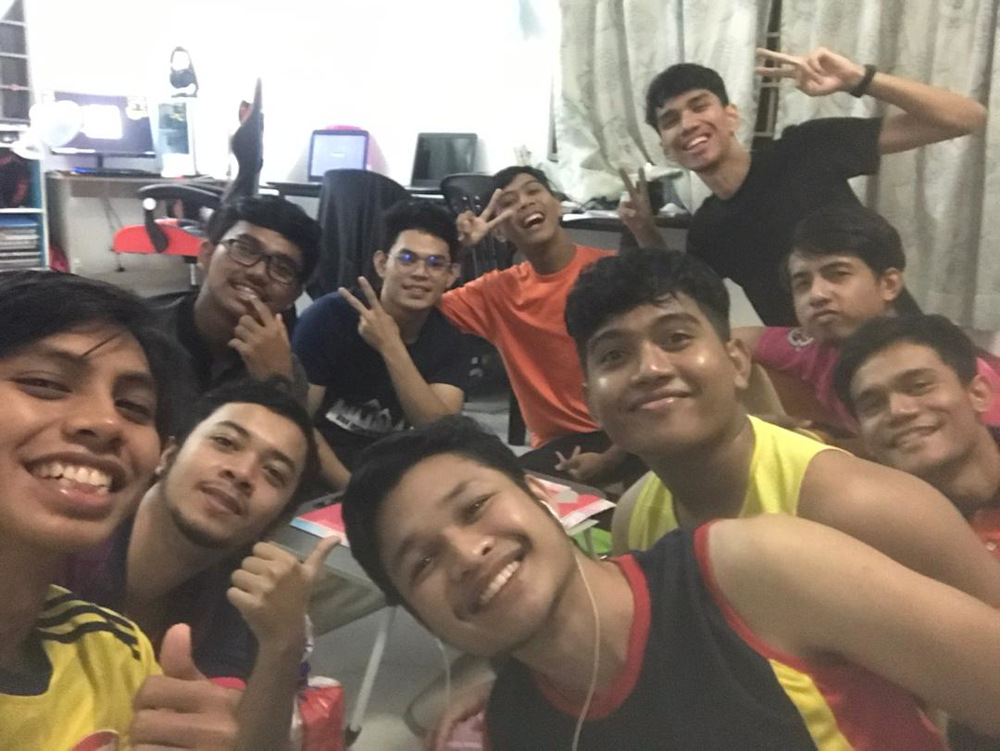 Danial with his housemate who are also his batchmates living in Prisma Cheras Condominium, Kuala Lumpur. — Picture courtesy of Muhammad Danial Haiman Mohd Shazimi