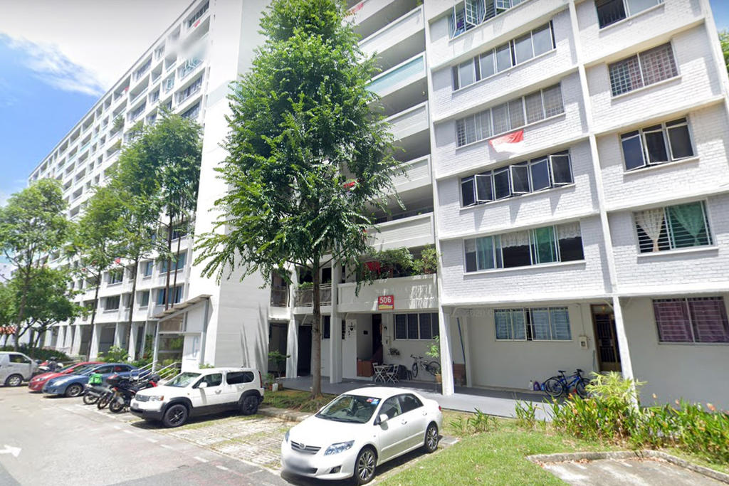 A general view of Block 506 on Hougang Avenue 8. u00e2u20acu2022 Picture via Google Maps/TODAY