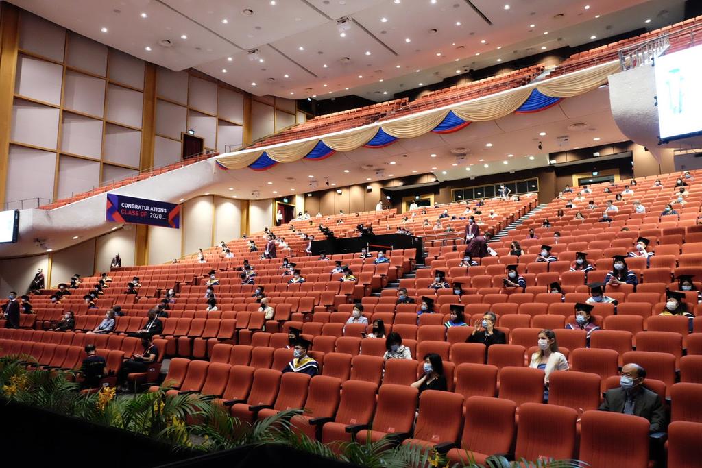 A graduation ceremony held for the 2020 cohort at Nanyang Technological University in March 2021. u00e2u20acu2022 Picture via Facebook/Nanyang Technological University Singapore