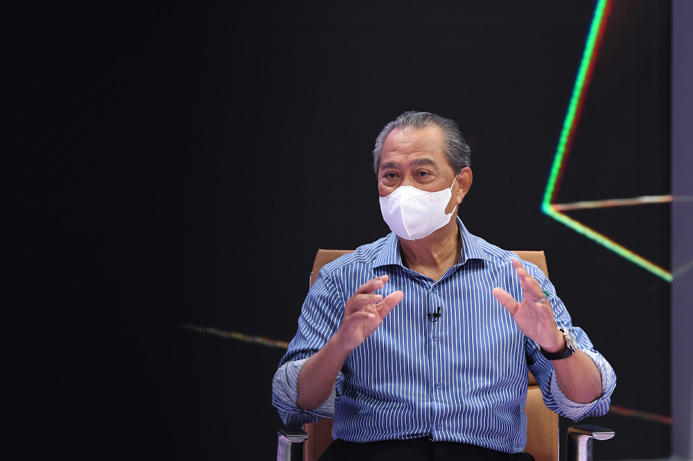 Prime Minister Tan Sri Muhyiddin Yassin speaks during the u00e2u20acu02dcBicara Khasu00e2u20acu2122 programme broadcast at the Angkasapuri building in Kuala Lumpur May 23, 2021. u00e2u20acu201d Bernama pic