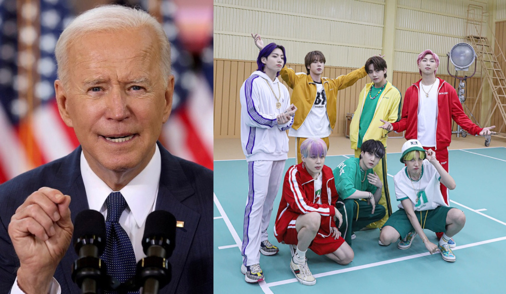 Biden gave a nod to K-popu00e2u20acu2122s u00e2u20acu02dcuniversalu00e2u20acu2122 appeal as bands like BTS continue to make waves across the world. u00e2u20acu201d Pictures via Reuters and Facebook/bangtan.official