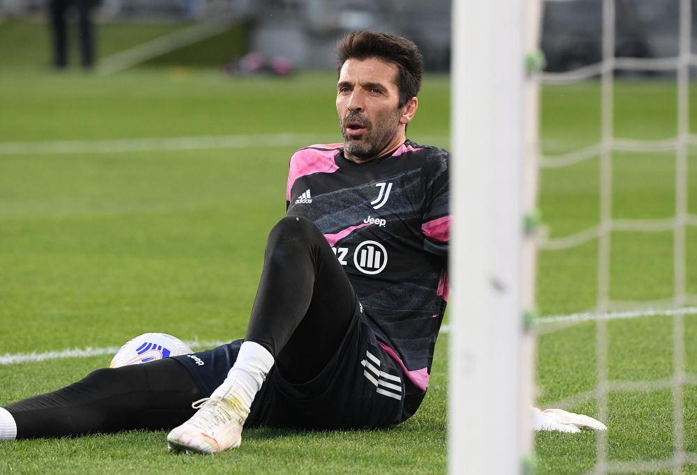 Juventus' Gianluigi Buffon during the warm up before the match against Sassuolo at the Mapei Stadium May 12, 2021. u00e2u20acu201d Reuters pic