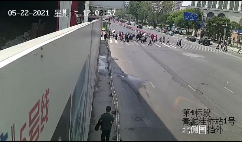 Screengrab showing moments before Liu mowed down pedestrians at Tangshan Street to the intersection of Wuhui Road, killing five and injuring five others. u00e2u20acu2022 Picture via Facebook/ Stephen Keith