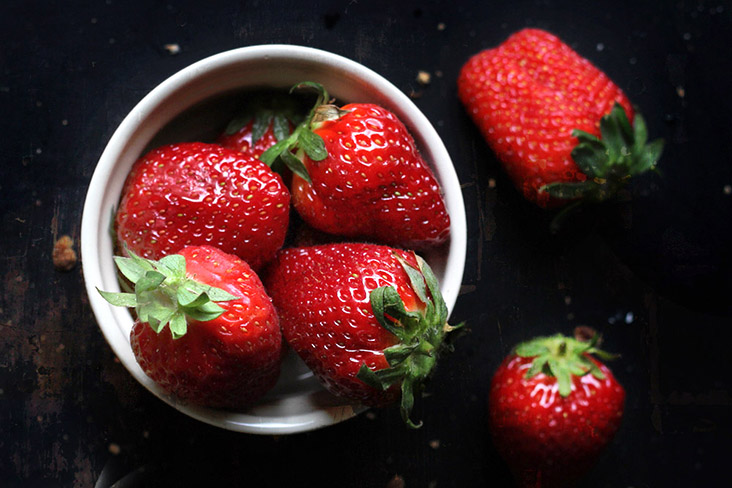 Ripe strawberries for your berry compote; you may use any berries you have in your pantry.