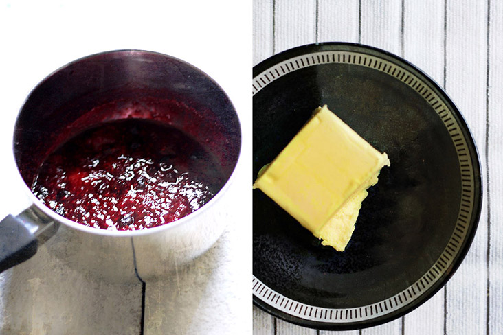 Berry compote plus butter equals a rich ‘golden berry’ sauce.
