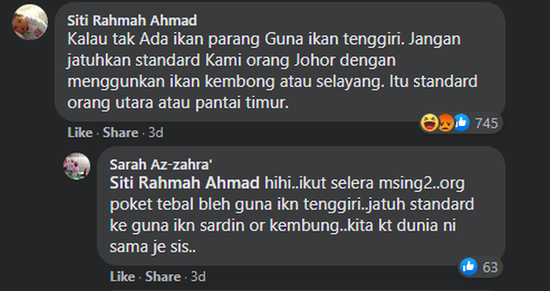 The comment that triggered the Laksa's scuffles. — Facebook screenshot