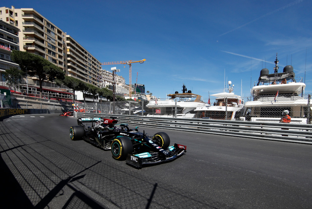 Mercedesu00e2u20acu2122 Lewis Hamilton in action during practice for the Monaco Grand Prix at the Circuit de Monaco, Monte Carlo, Monaco, May 20, 2021. u00e2u20acu201d Reuters pic 