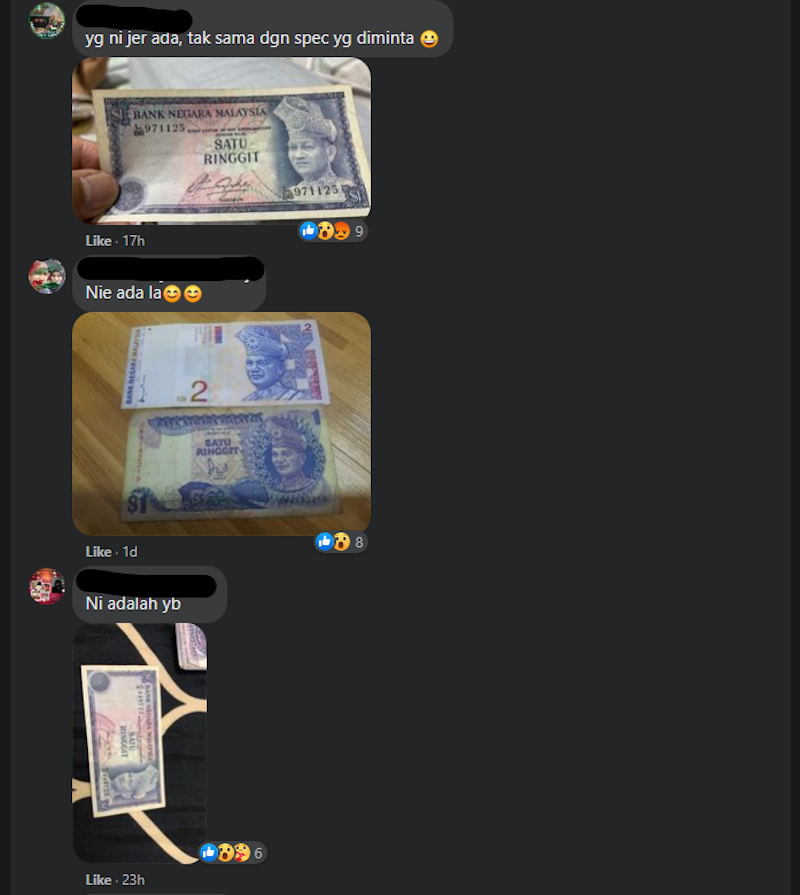 Facebook users shared their own collections in the comment section. — Screenshot via Facebook/Shaid Rosli 