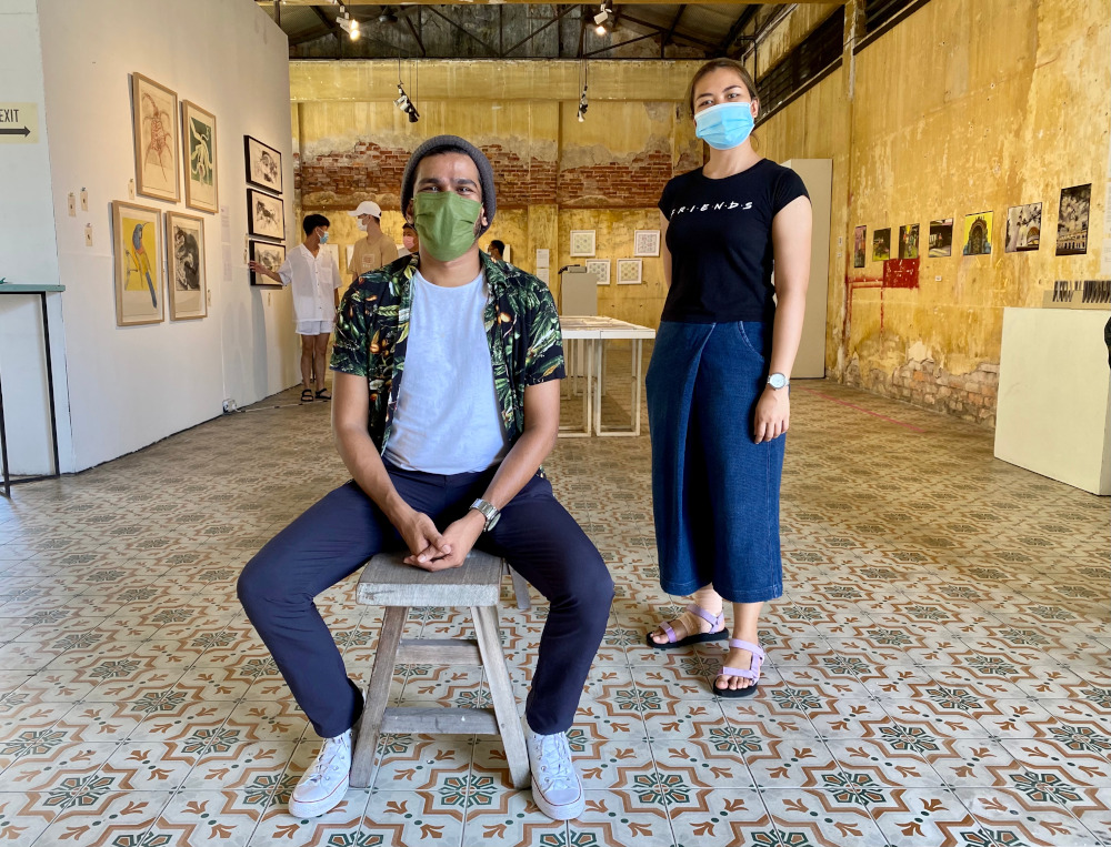 REKA curators Ivan Gabriel and Wanda Razali at the exhibition.