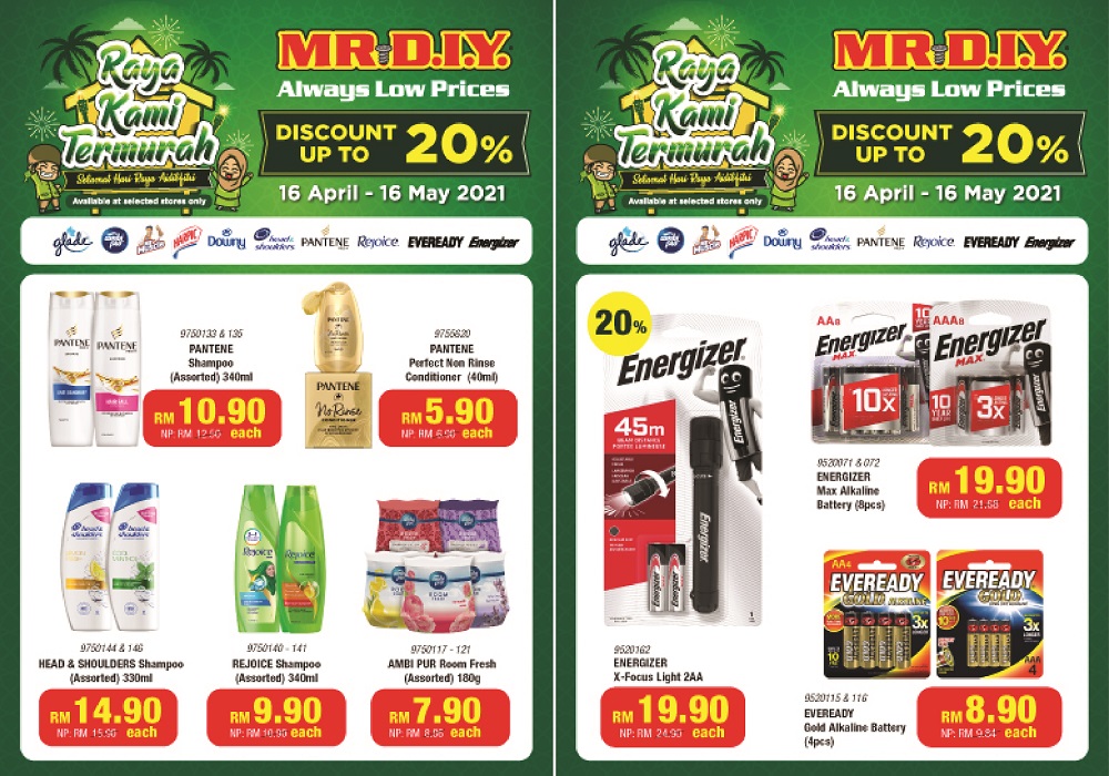Enjoy up to 20 per cent discount for a variety of home and car care products at MR.DIY stores. ― Picture courtesy of MR.DIY