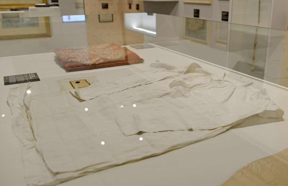 A shirt worn by Napoleon on St Helena is displayed at Waterloo Battlefield Museum in Braine-Lu00e2u20acu2122Alleud, before being put on auction by Bonhams for the bicentenary of Napoleonu00e2u20acu2122s death May 11, 2021. u00e2u20acu201d Reuters pic