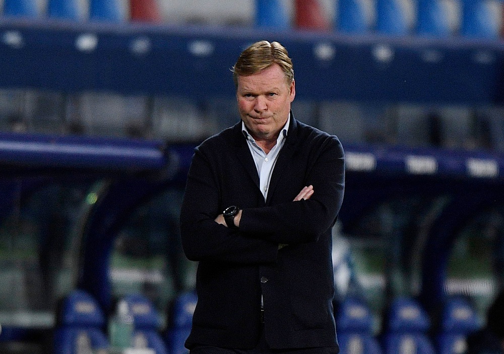 Barcelona coach Ronald Koeman seen before the match against Levante May 12, 2021. u00e2u20acu2022 Reuters pic