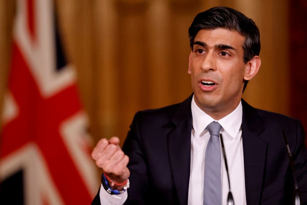 Britainu00e2u20acu2122s Chancellor of the Exchequer Rishi Sunak attends a virtual press conference inside 10 Downing Street in central London, Britain March 3, 2021. u00e2u20acu201d Reuters pic