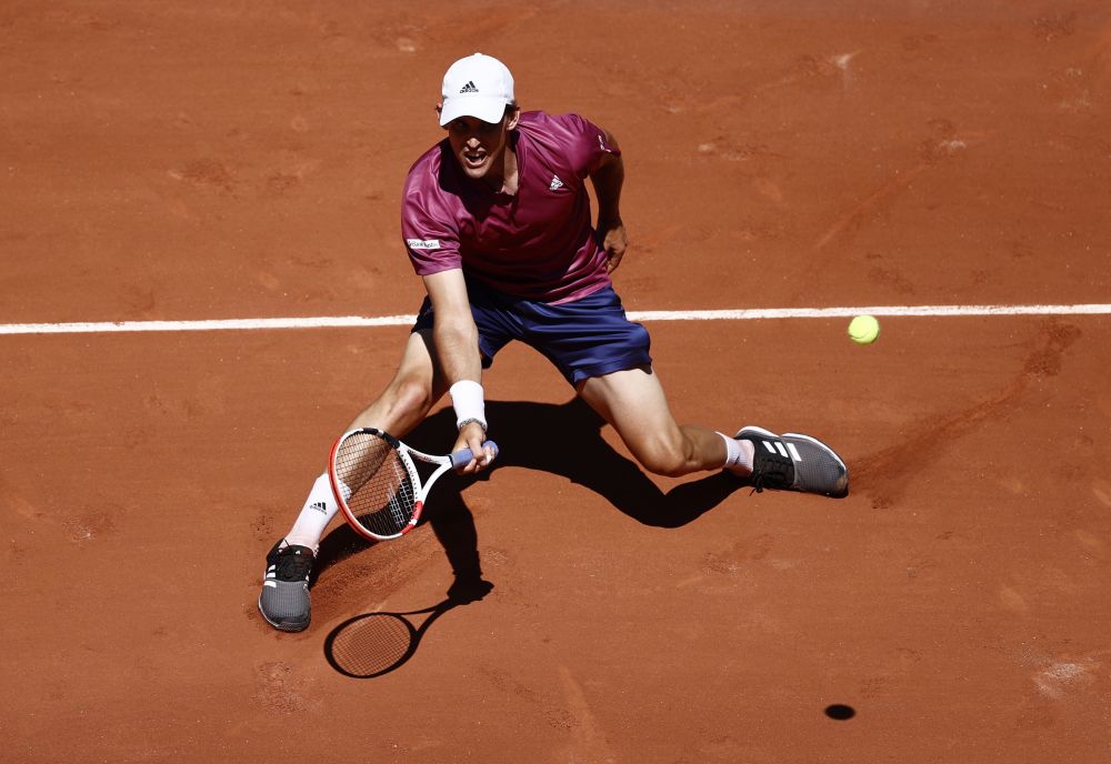 Austria's Dominic Thiem reacts in action during his first round match against Spain's Pablo Andujar at Roland Garros, Paris May 30, 2021. u00e2u20acu201d Reuters picnn