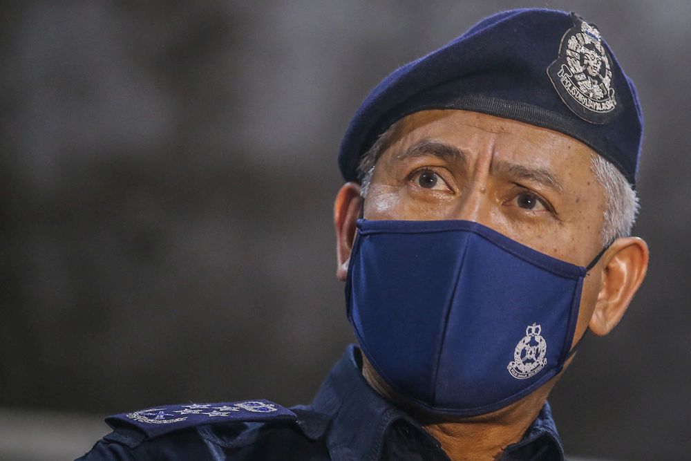 Inspector-General of Police Datuk Seri Acryl Sani Abdullah Sani is pictured at a roadblock at the USJ Toll Plaza in Subang on the eve of Hari Raya Aidilfitri May 12, 2021. u00e2u20acu201d Picture by Hari Anggara