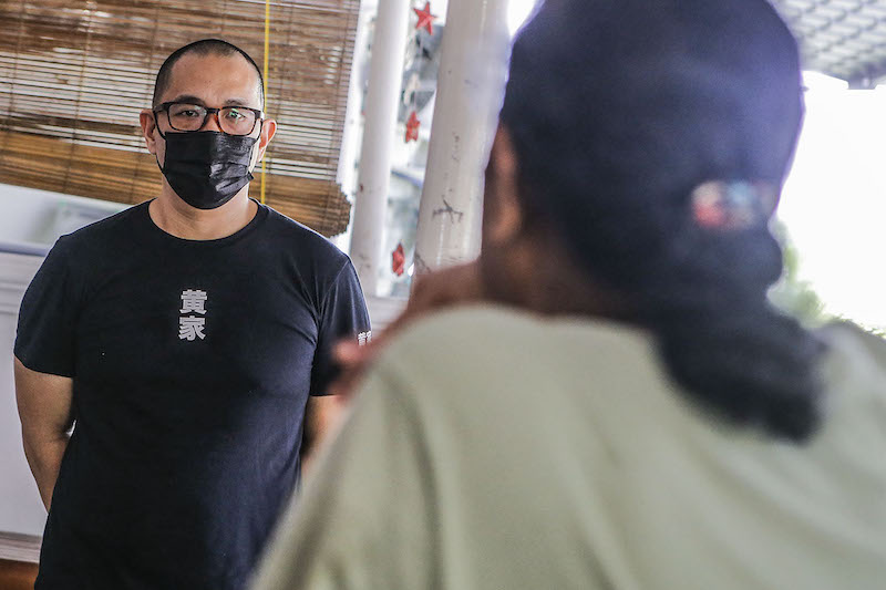 Bruce Wong speaks to a Malay Mail reporter during the interview at Lighthouse Children Welfare Association in Bangsar May 29, 2021. ― Picture by Hari Anggara