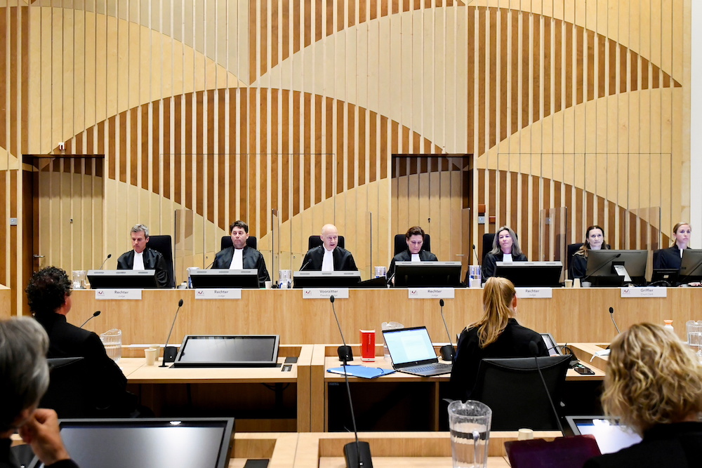 A general view of the courtroom where the MH17 trial of three Russians and a Ukrainian is taking place as it enters a critical next stage, in the Schiphol Judicial Complex, Badhoevedorp, Netherlands June 7, 2021. u00e2u20acu201d Reuters pic