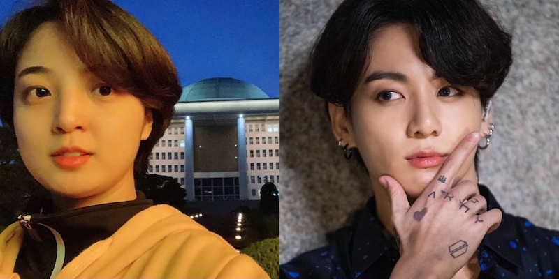 Ryu (left) posted pictures of BTS member Jungkook to highlight the social and legal importance of breaking taboos around body art. u00e2u20acu201d Pictures via Instagram/ryuhojeong92