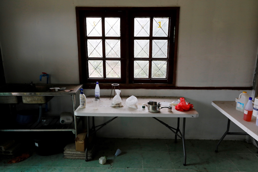 A small meth lab is seen inside a raided compound belonging to Sue Songkittikul, a suspected Sam Gor syndicate operations chief, in Mae Sot, Thailand May 13, 2019. u00e2u20acu201d Reuters pic