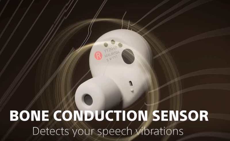 For clearer voice calls, Sony has added a bone conduction sensor in addition to beamforming mics. — Picture via SoyaCincau