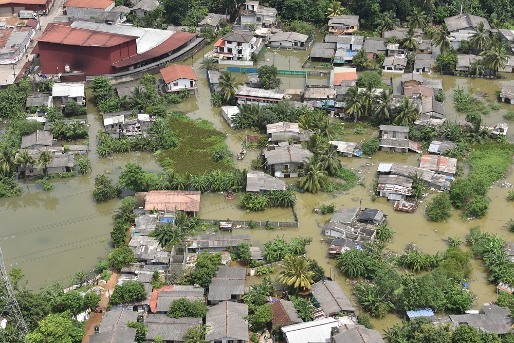 An aerial view of a flooded area in the suburbs of Colombo June 6, 2021. u00e2u20acu201d Picture by Sri Lanka Air Force Media/Handout via Reuters