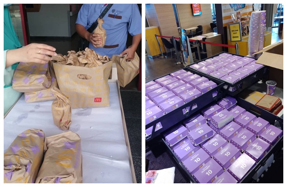 Covid-19 frontliners at UMMC, HUSM and MAEPS received the meals from charitable BTS fans.  u00e2u20acu201d  Pictures via Twitter/PurpleProject7
