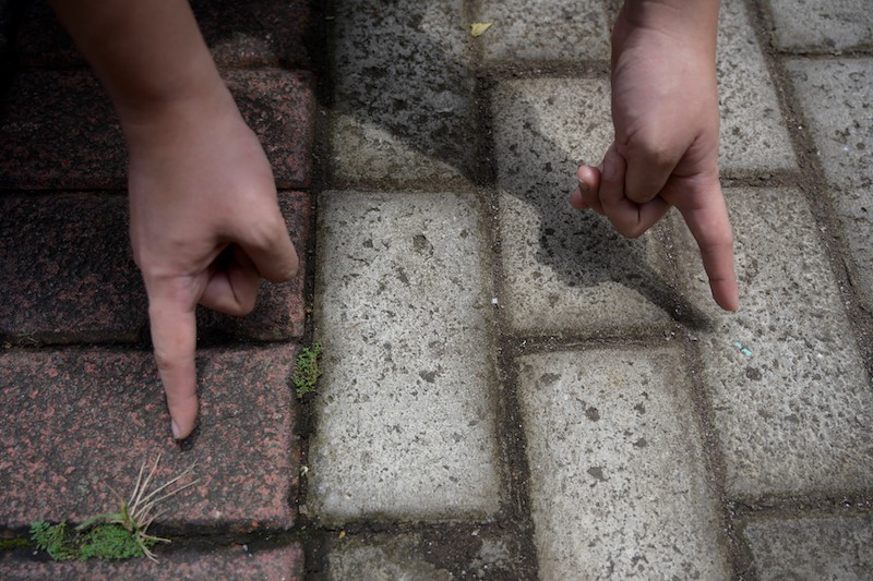 A conventional brick (left) and a brick containing recycled plastic waste (right), at the Rebricks brick-making factory in Jakarta. u00e2u20acu201d AFP pic
