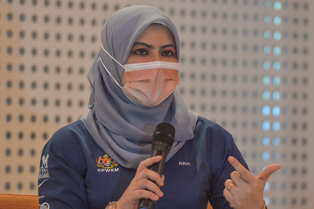 Minister of Women, Family and Community Development Datuk Seri Rina Harun visiting the first drive-through vaccination centre (PPV) for persons with disabilities (PwD) at Sime Darby Plantation on June 16,2021. u00e2u20acu201d Picture by Miera Zulyanannn