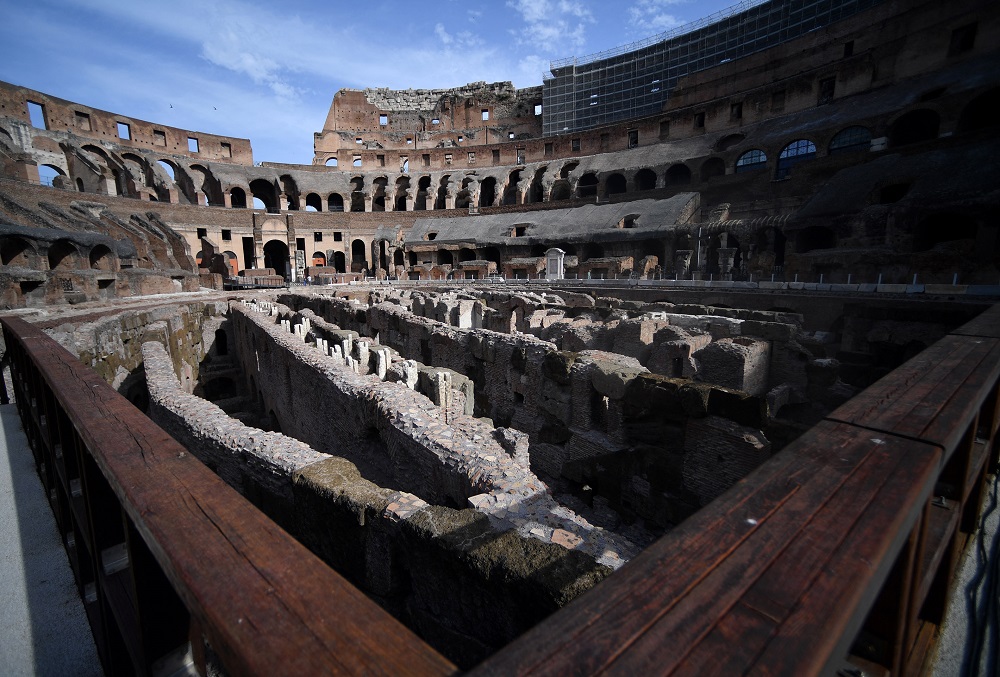 The hypogeum and inner walls of the Colosseum. u00e2u20acu201d AFP pic