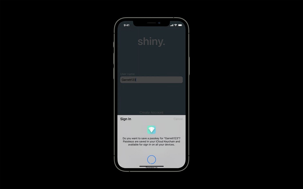 Apple presents Passkeys, a solution for signing in to applications and websites via facial recognition or fingerprints. u00e2u20acu201d Picture courtesy of Apple