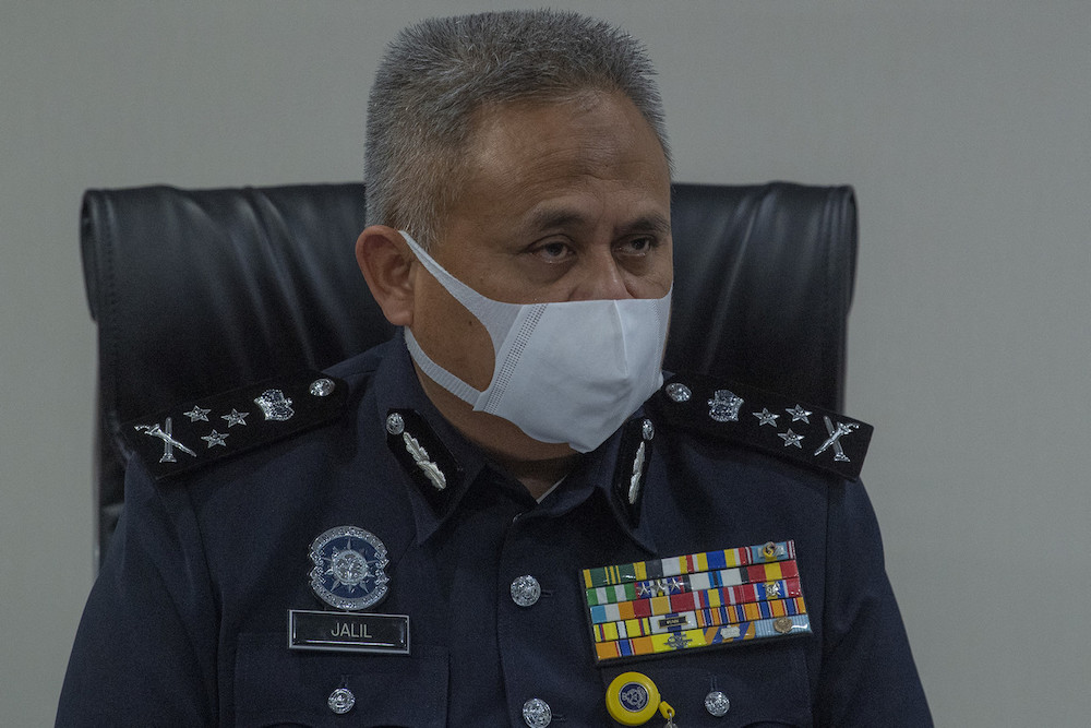 Pengarah Jabatan Siasatan Jenayah Bukit Aman Datuk Seri Abdul Jalil Hassan ketika bercakap pada sidang media khas di Menara KPJ hari ini Kuala Lumpur, 28 Jun 2021. u00e2u20acu201d Foto Bernama