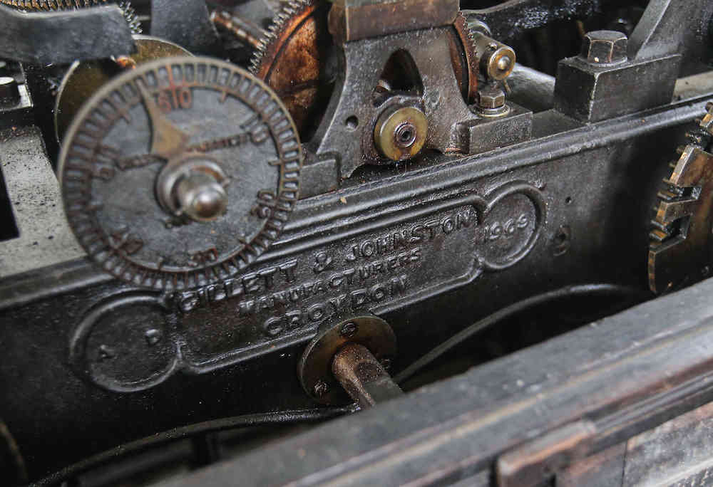 The century-old clock tower runs on driving mechanics. — Picture by Farhan Najib 